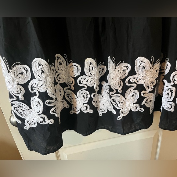 Connected Apparel Black Sleeveless Summer Dress with Butterfly Embroidery 16W - Picture 10 of 16